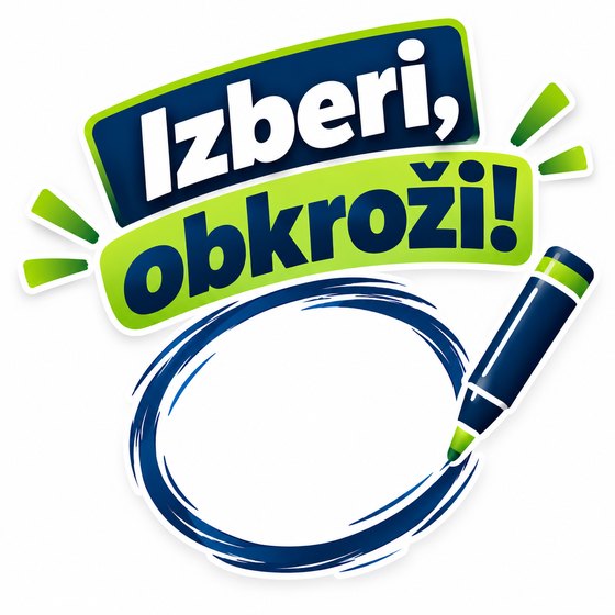 Izberi, obkroži! – ilustracija flomastra, ki obkroži številko